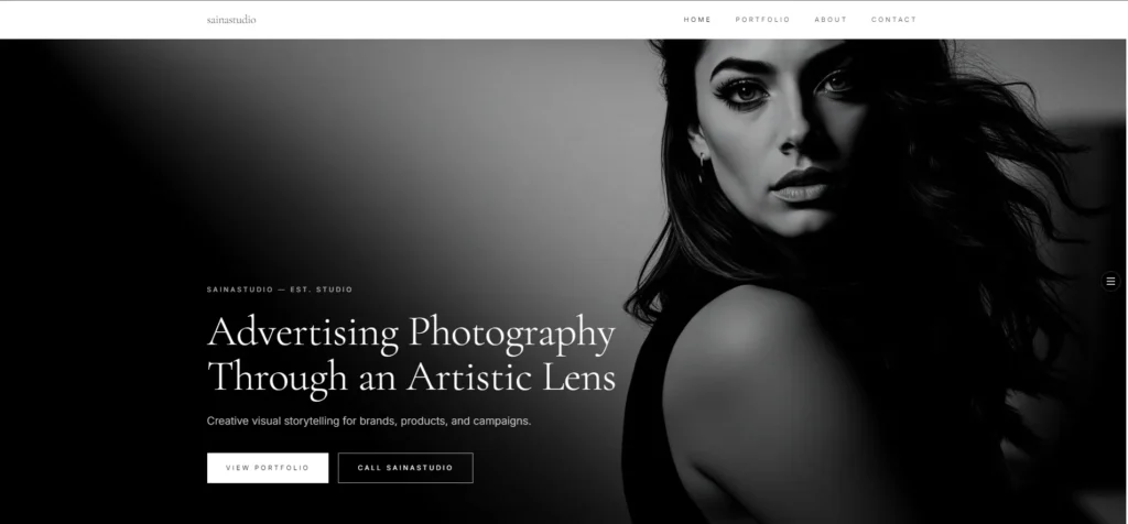 sainastudio — Minimal Photography Portfolio Website